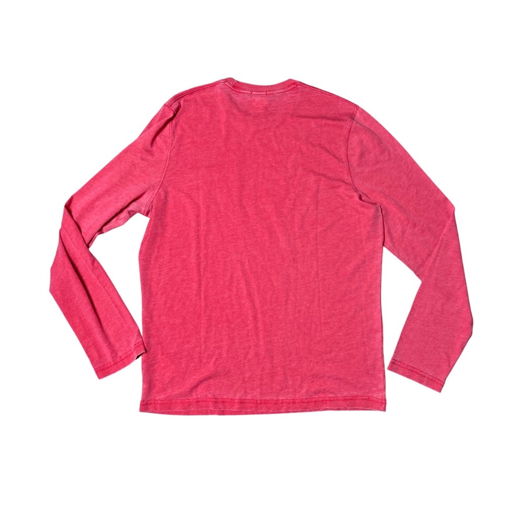 Abercrombie & Fitch Mens XXL Red Muscle Long Sleeve Pocket Tee Acid Wash Moose - Picture 4 of 5